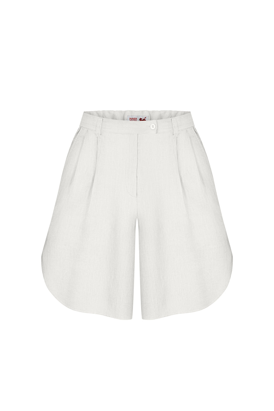 Linen wide-leg shorts