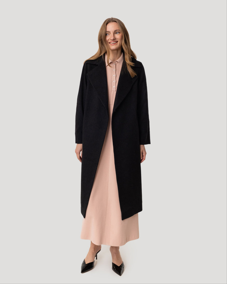 Cashmere soft belt coat