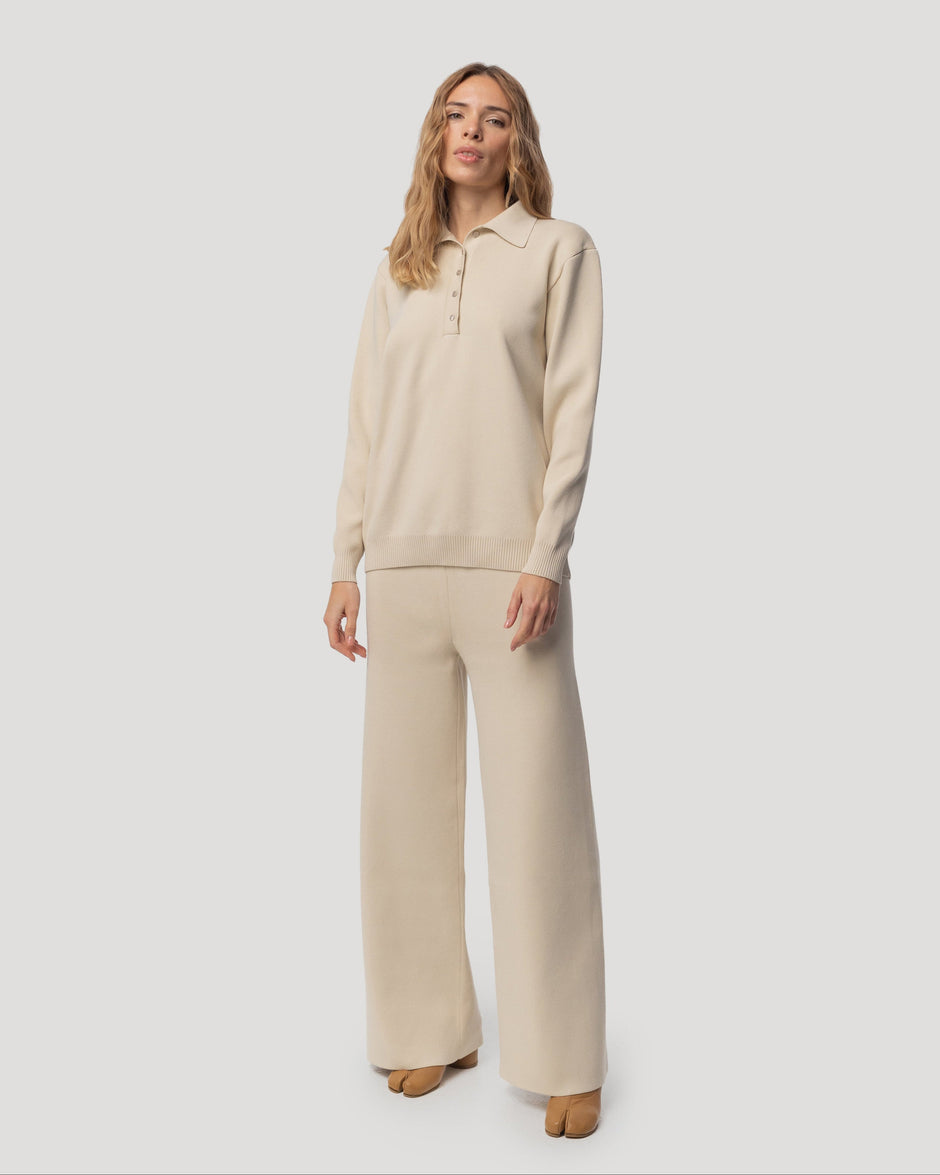 Straight leg knit trousers