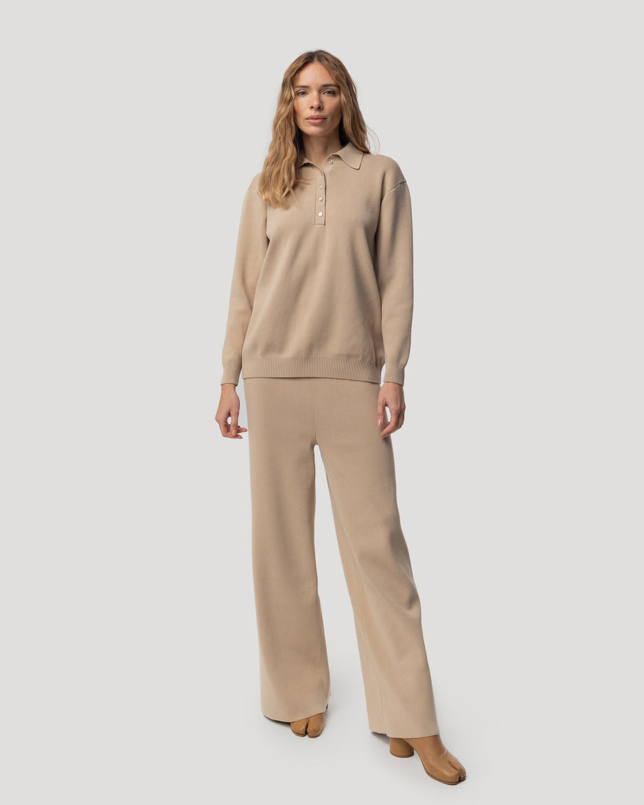 Straight leg knit trousers