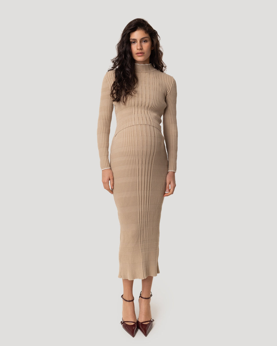 Vertical knitwear dress