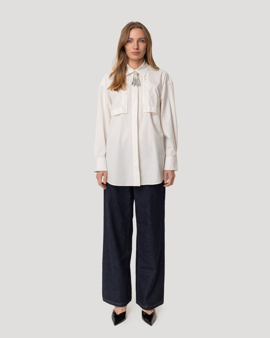 Trenchcoat poplin shirt