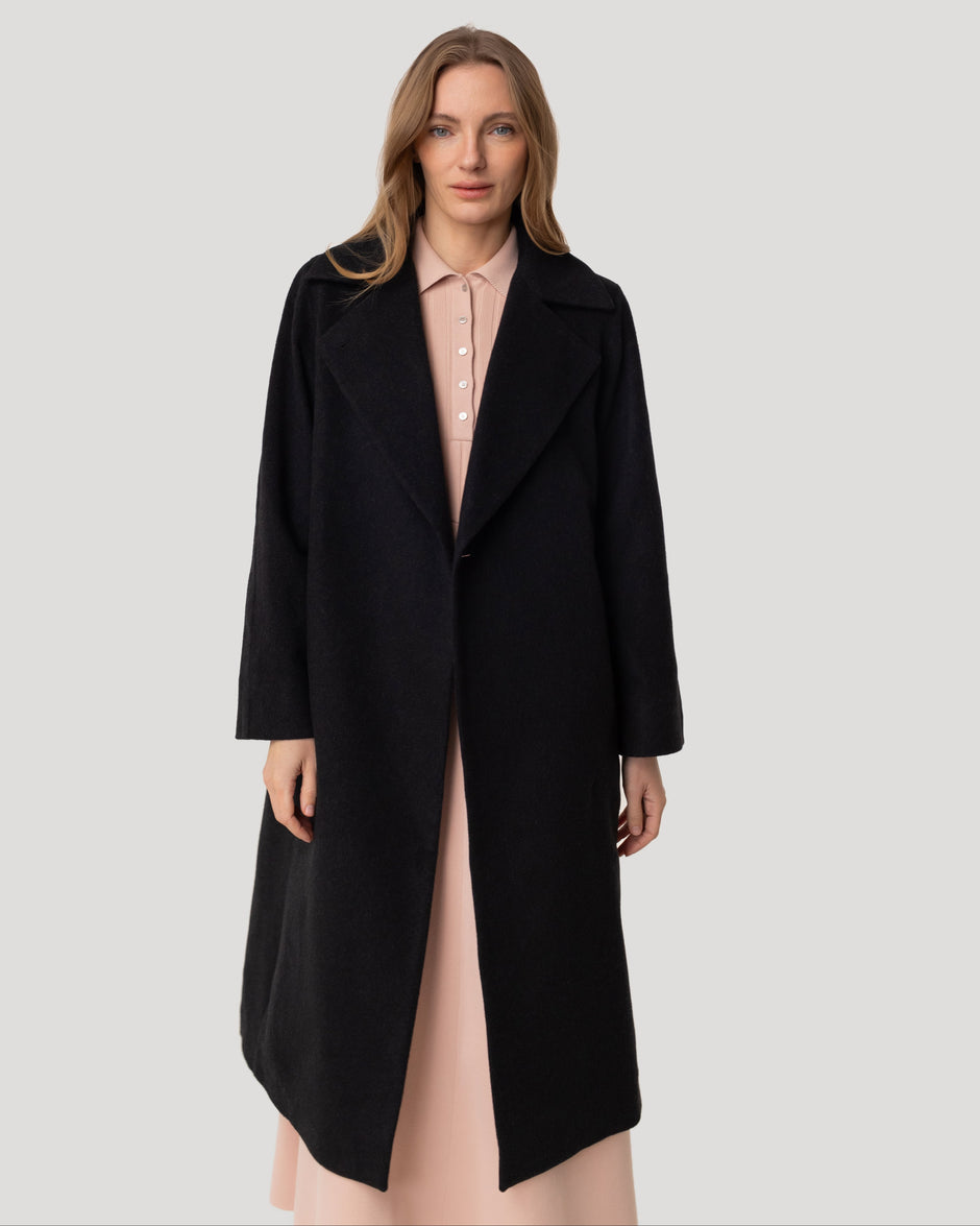 Cashmere soft belt coat