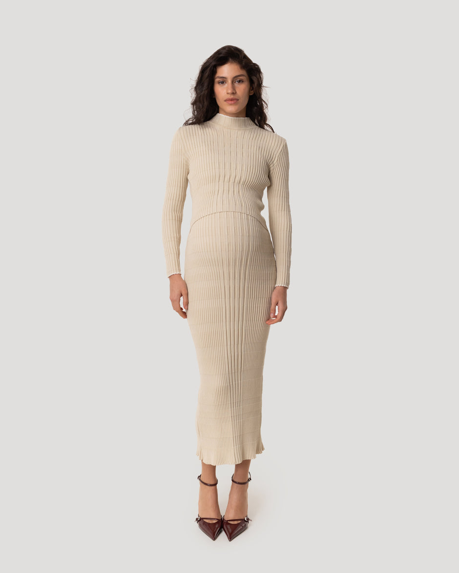 Vertical knitwear dress