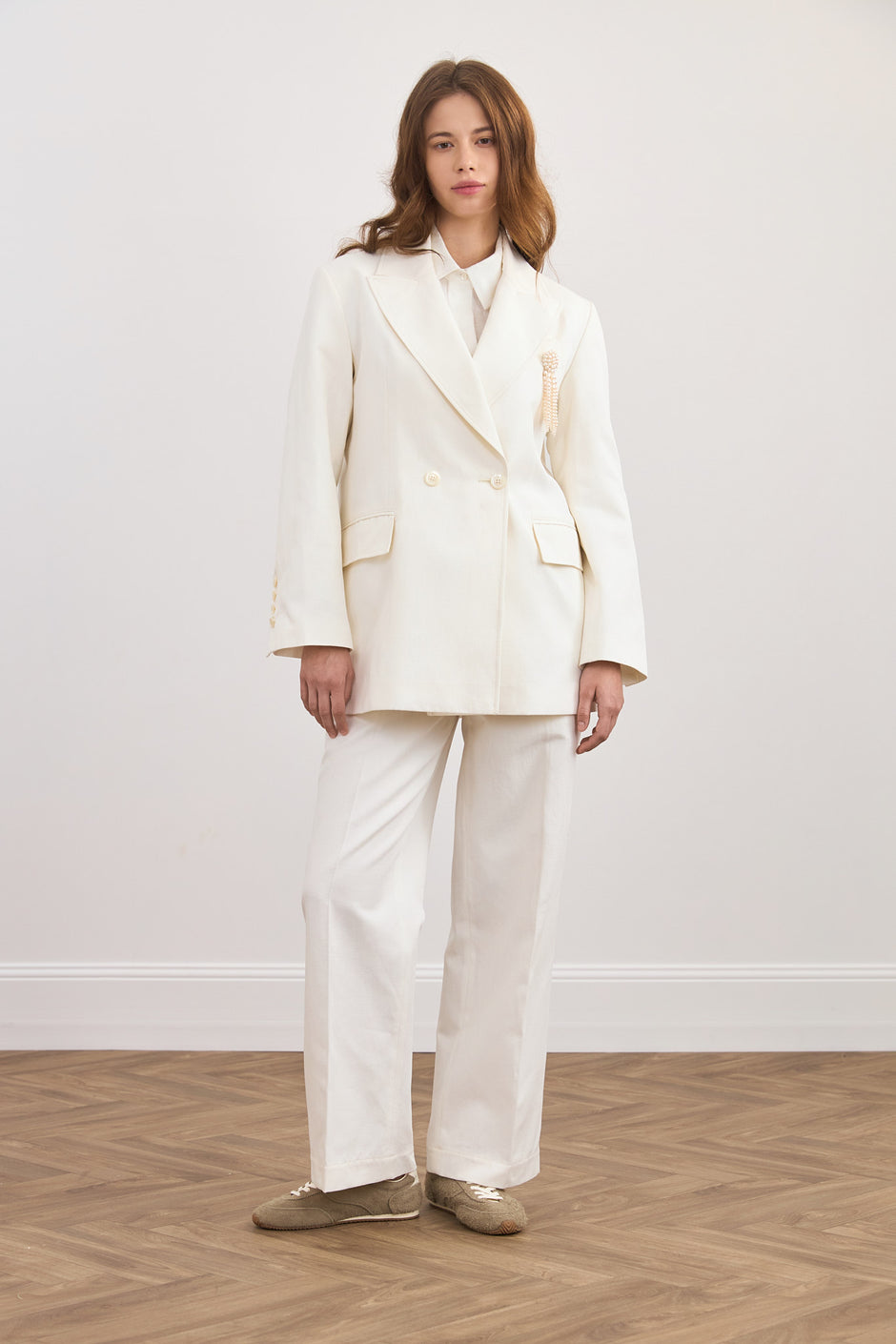 Jeansy twill suit trousers