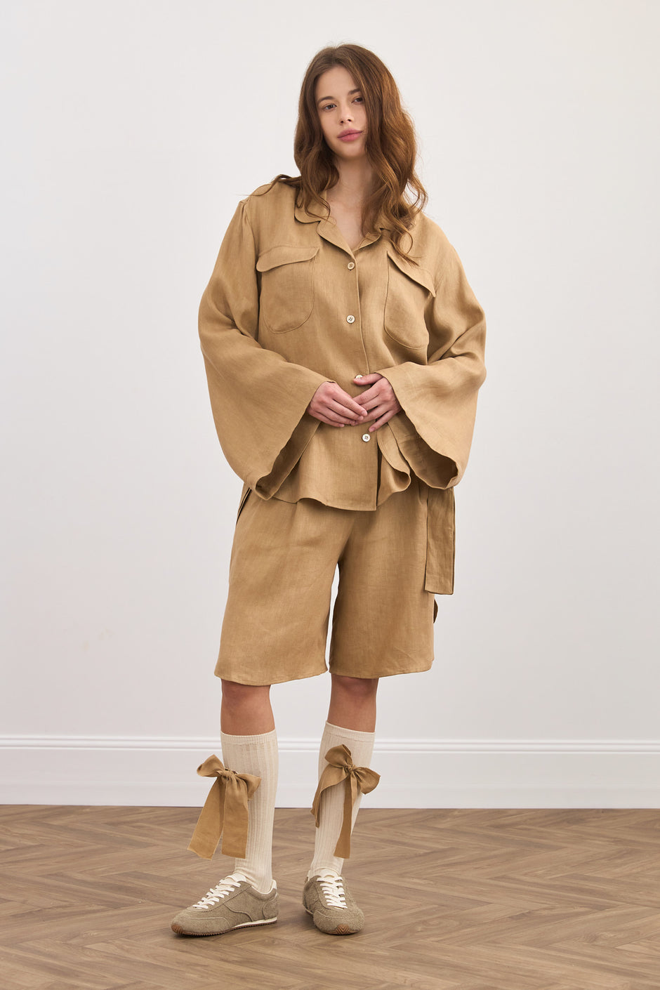 Linen soft overshirt jacket