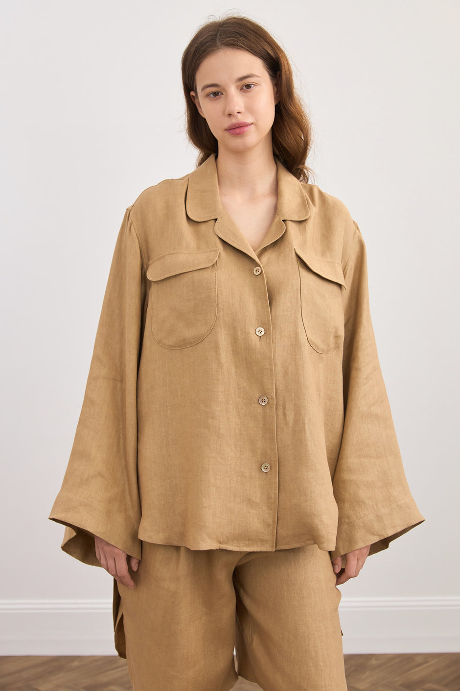 Linen soft overshirt jacket