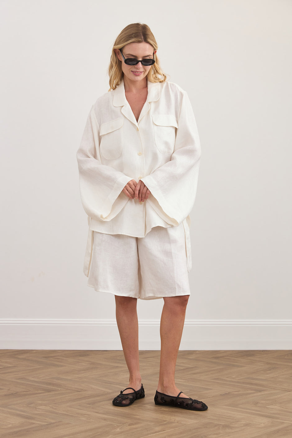 Linen soft overshirt jacket