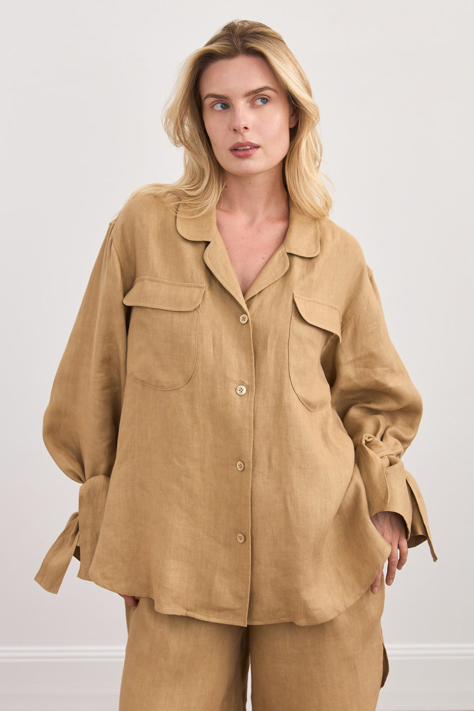 Linen soft overshirt jacket