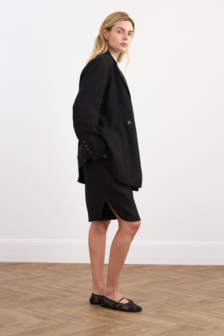 Double-breasted suit jacket