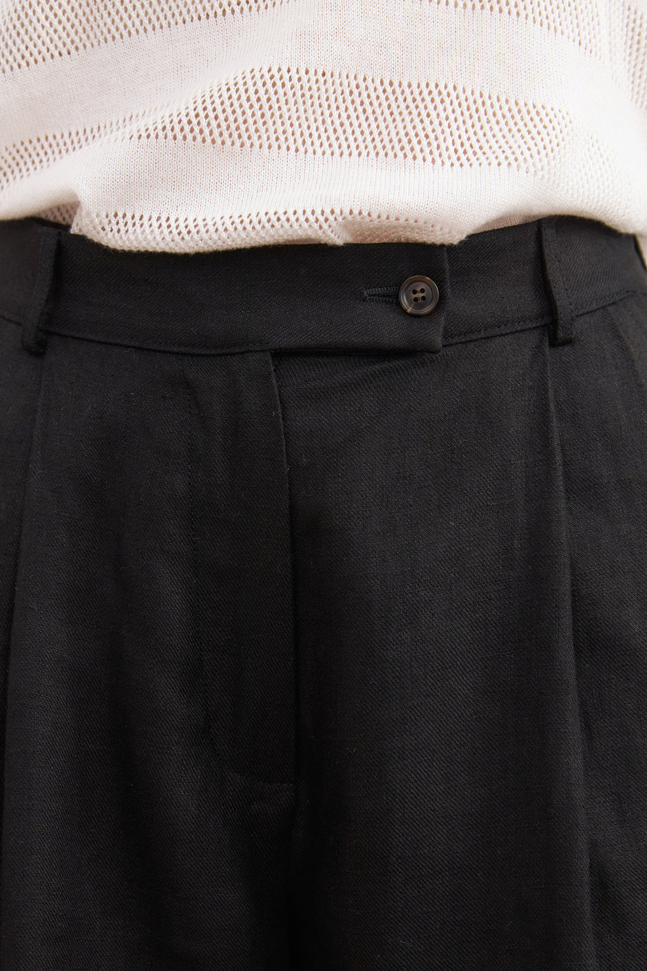 Linen wide leg bermuda shorts