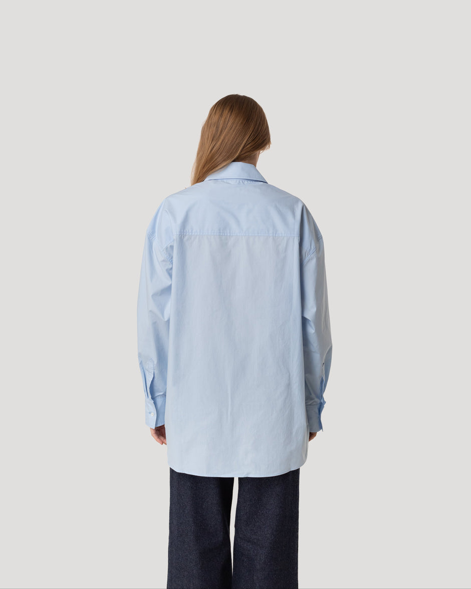 Flap pocket poplin shirt