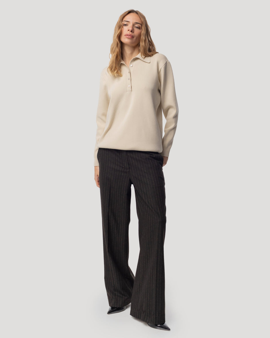 Comfort fit polo sweater