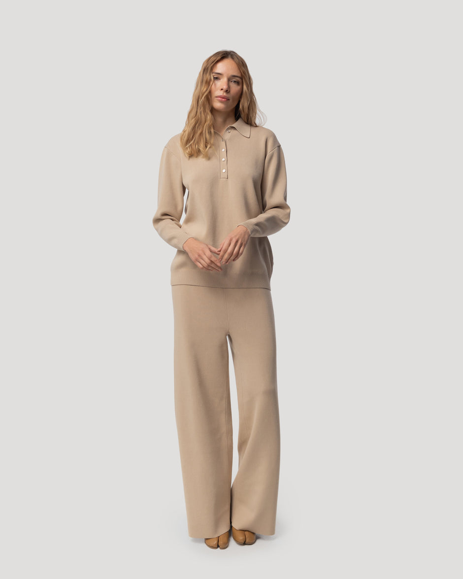 Straight leg knit trousers