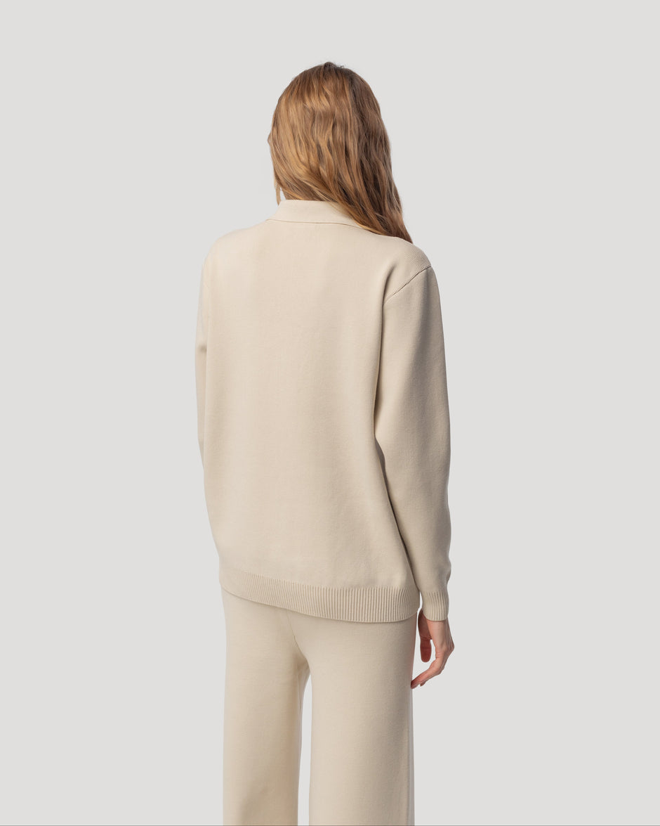 Comfort fit polo sweater