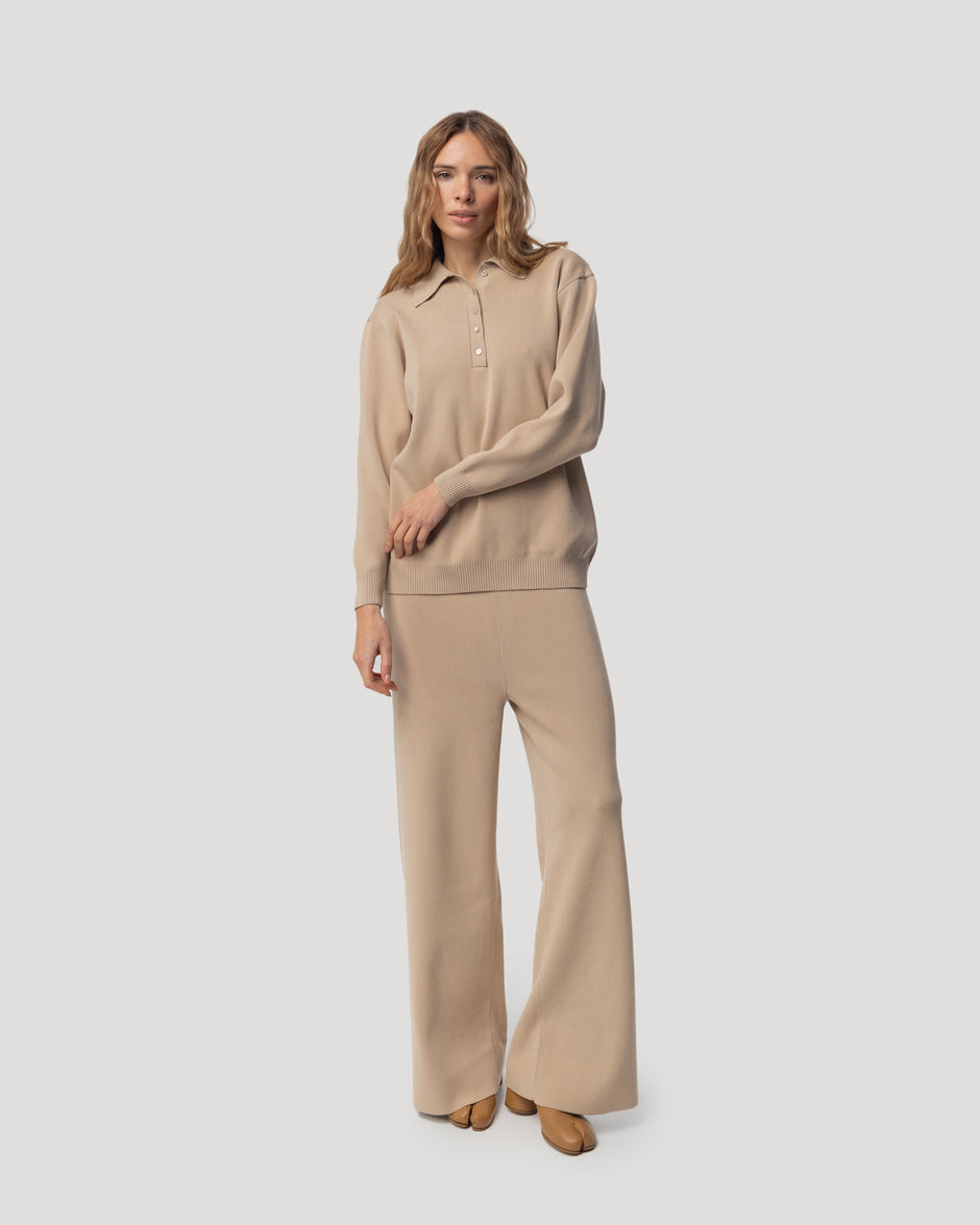 Straight leg knit trousers