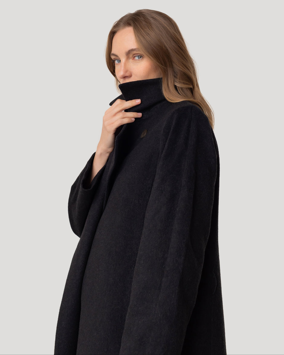 Cashmere soft belt coat