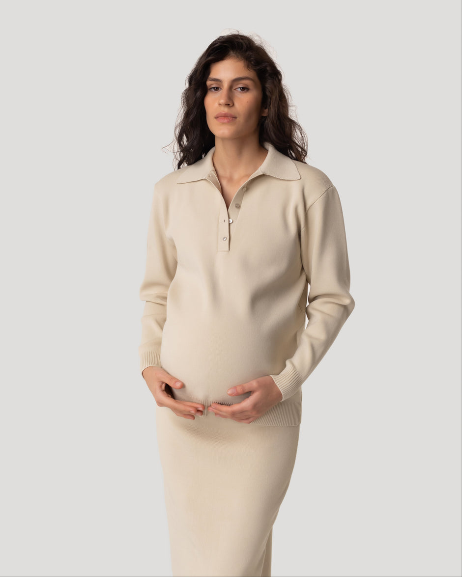 Comfort fit polo sweater