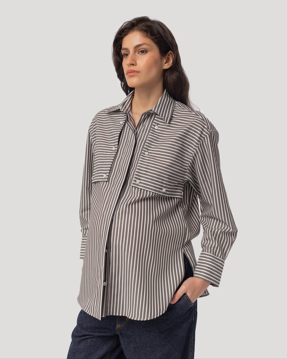 Flap pocket poplin shirt