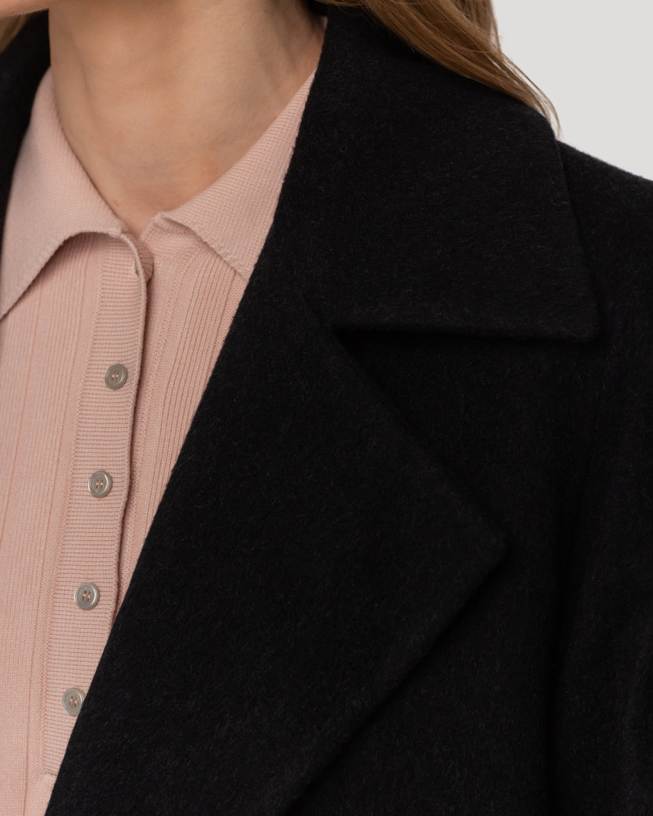 Cashmere soft belt coat