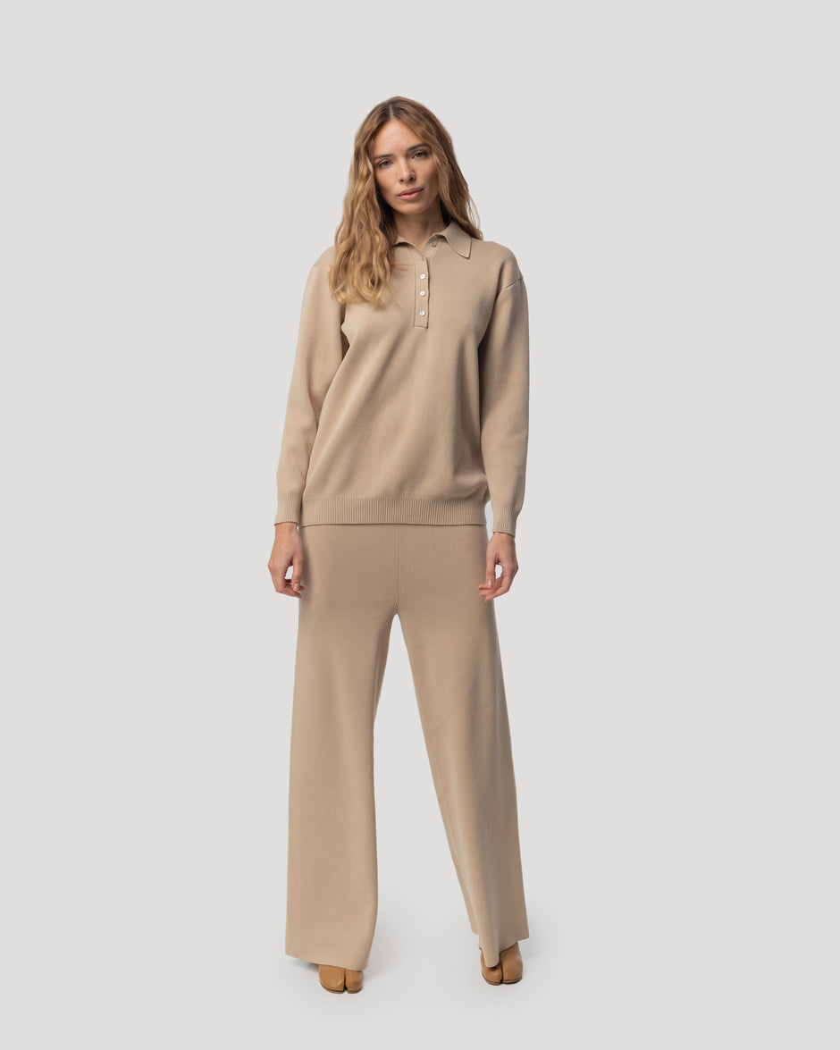 Comfort fit polo sweater