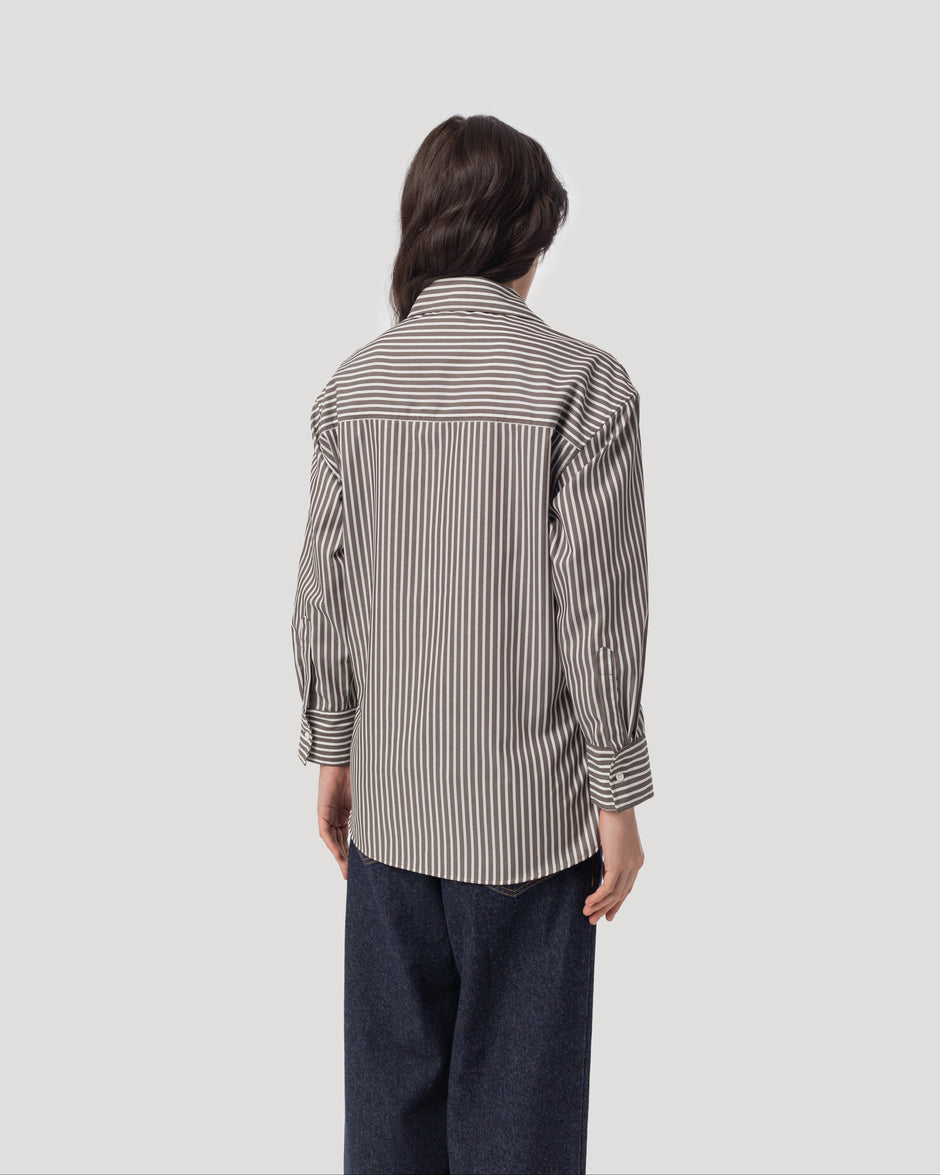 Flap pocket poplin shirt