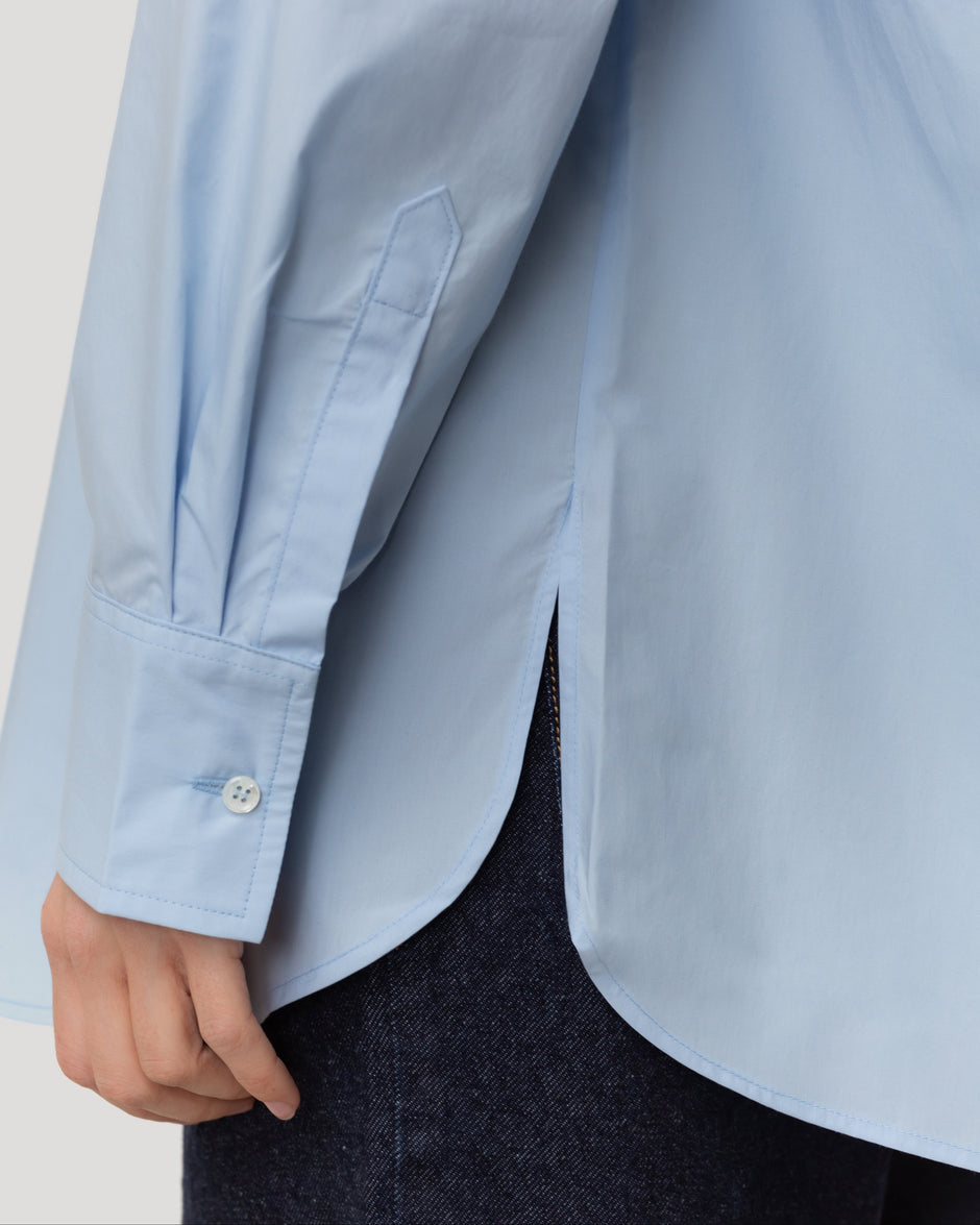 Flap pocket poplin shirt