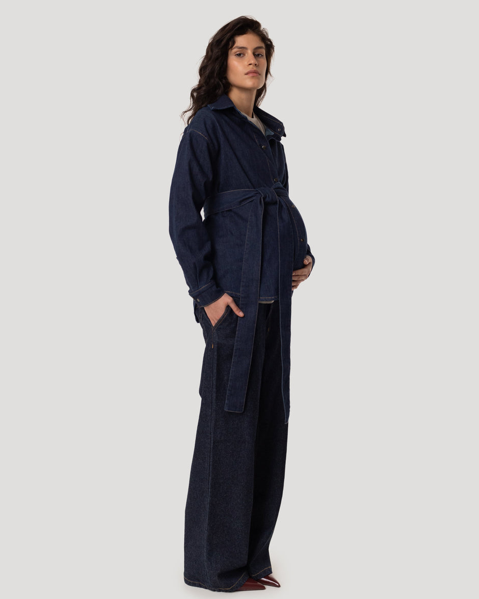 Adjustable fit indigo jeans