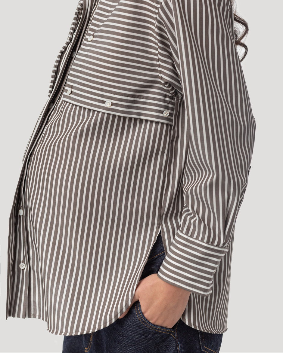 Flap pocket poplin shirt