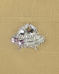 Hand-embroidered linen overshirt