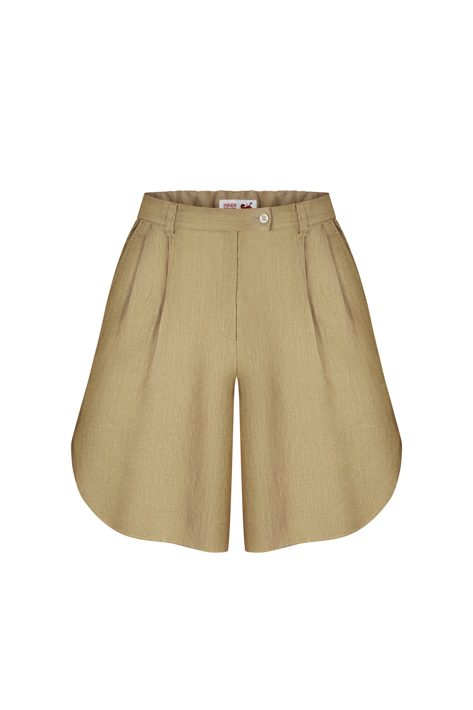 Linen wide-leg shorts