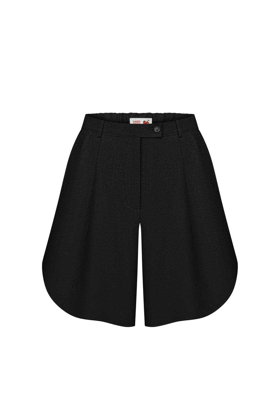 Linen wide leg bermuda shorts