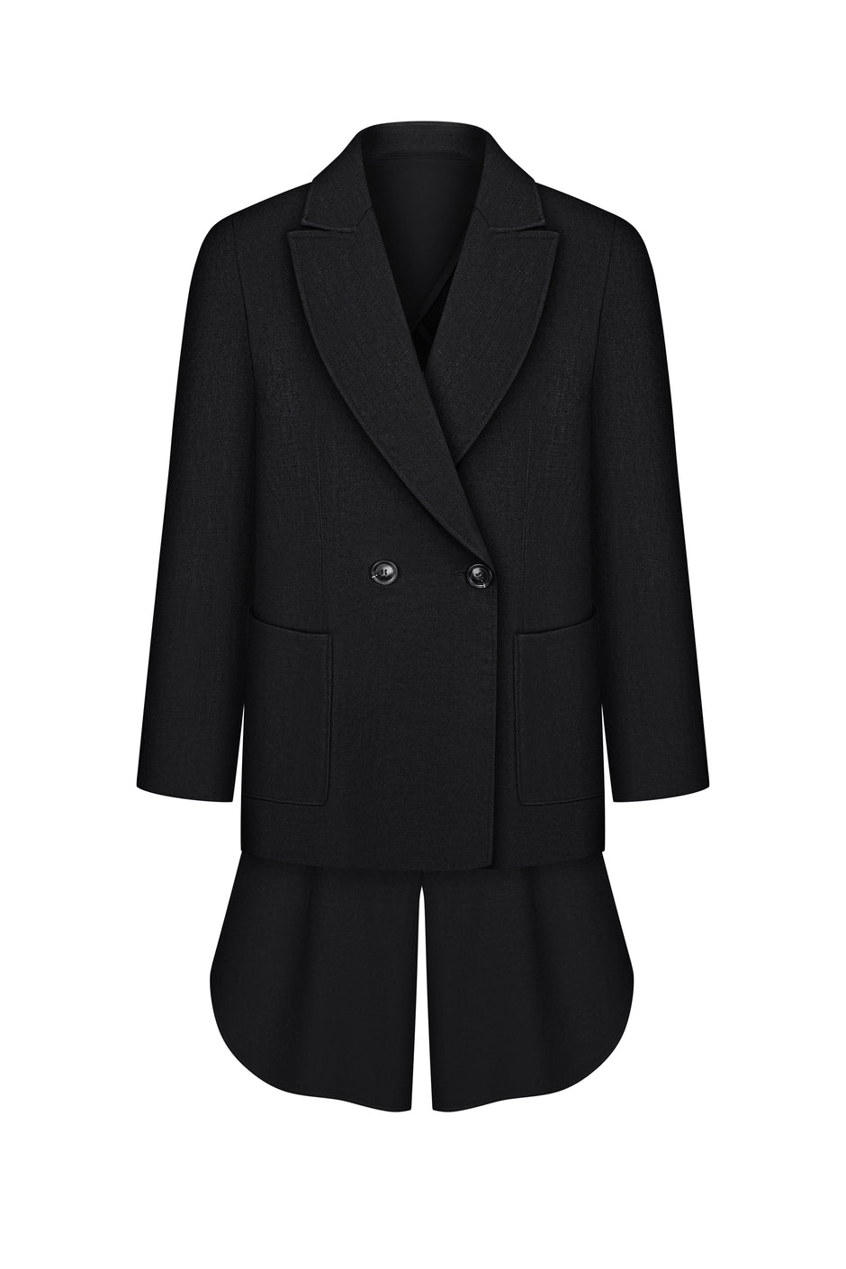 Linen wide leg bermuda shorts