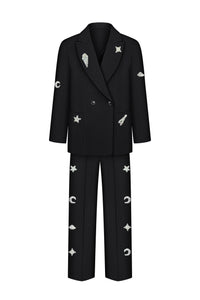 Hand-embroidered suit jacket