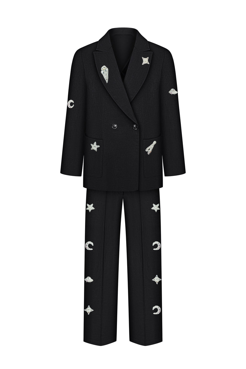 Hand-embroidered suit jacket