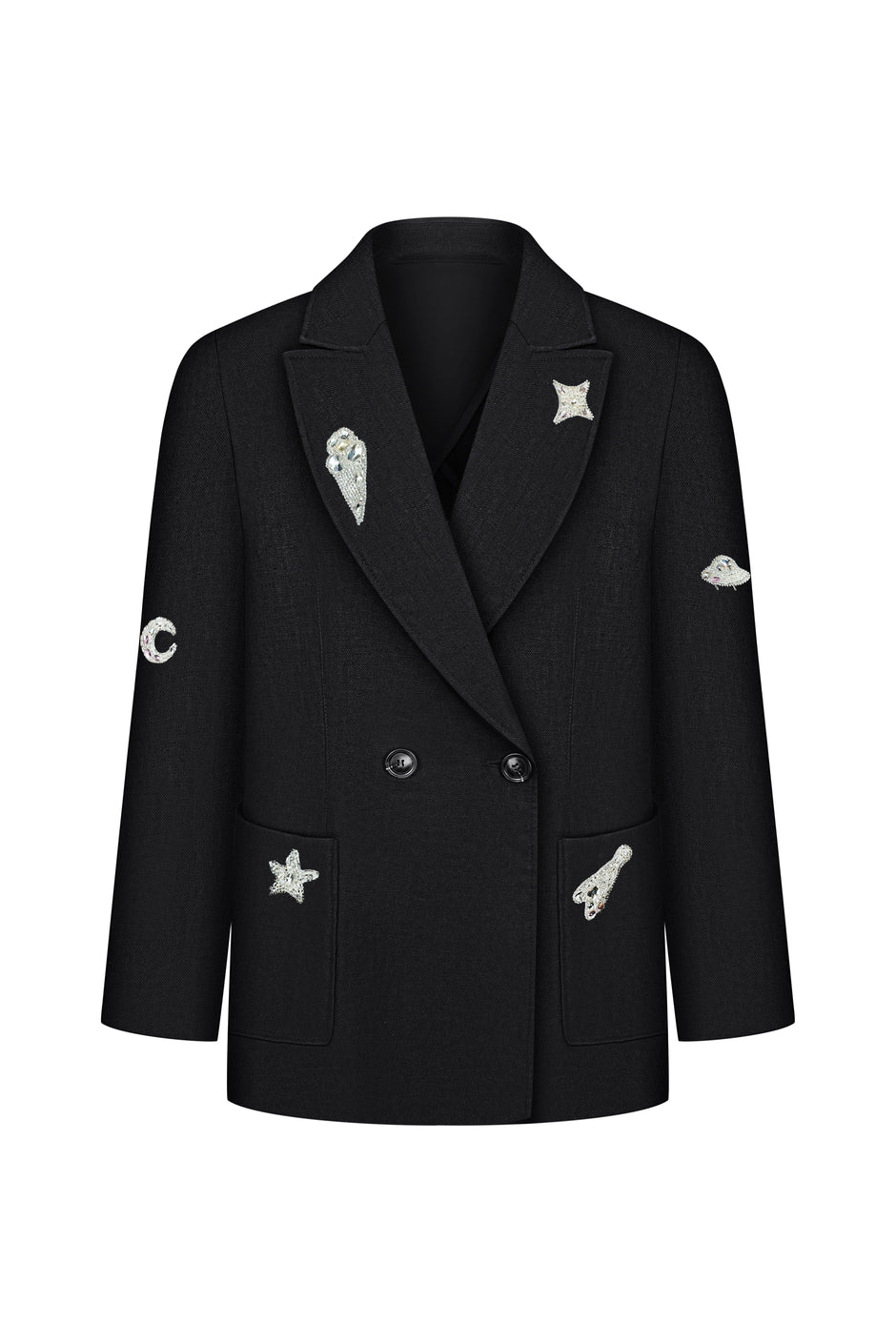 Hand-embroidered suit jacket