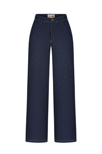 Adjustable fit indigo jeans