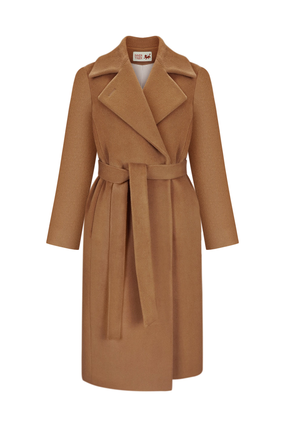 Wool soft belt coat