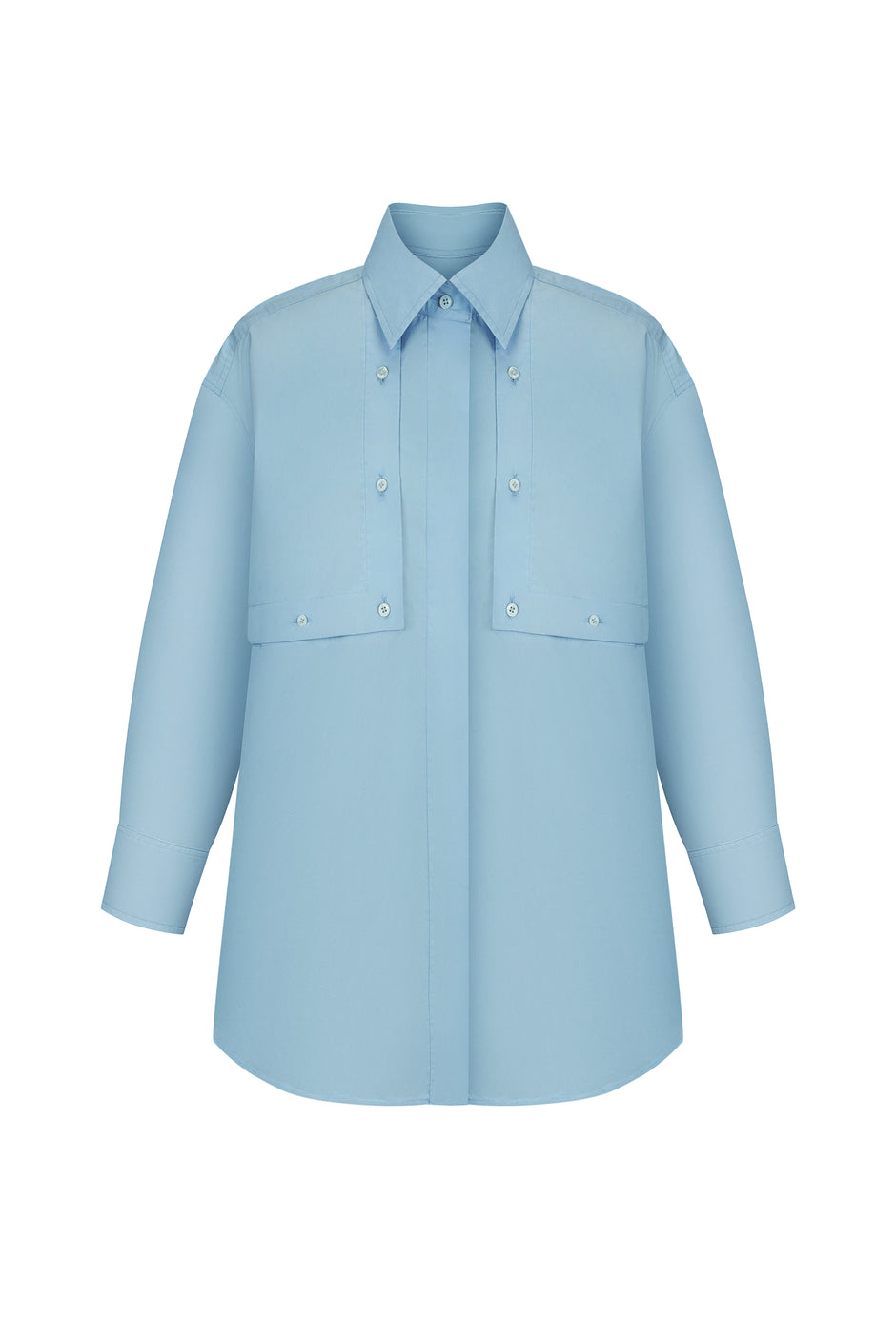 Flap pocket poplin shirt