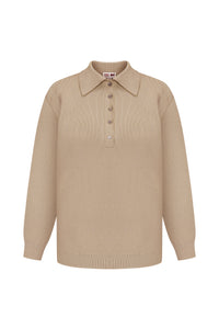 Comfort fit polo sweater