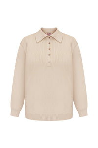 Comfort fit polo sweater
