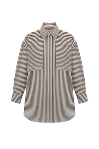 Flap pocket poplin shirt