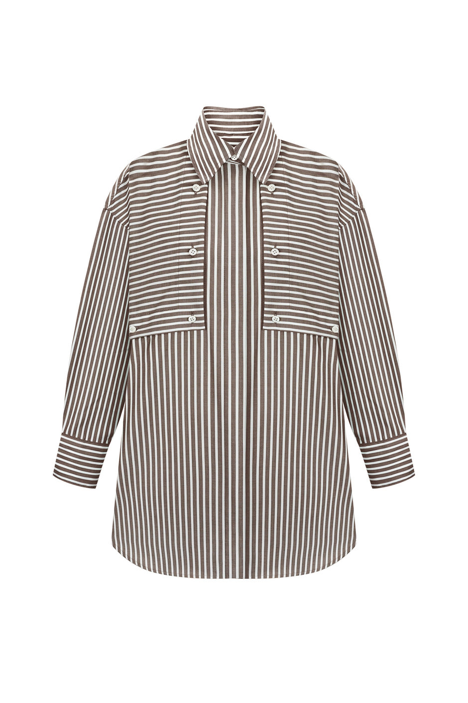 Flap pocket poplin shirt