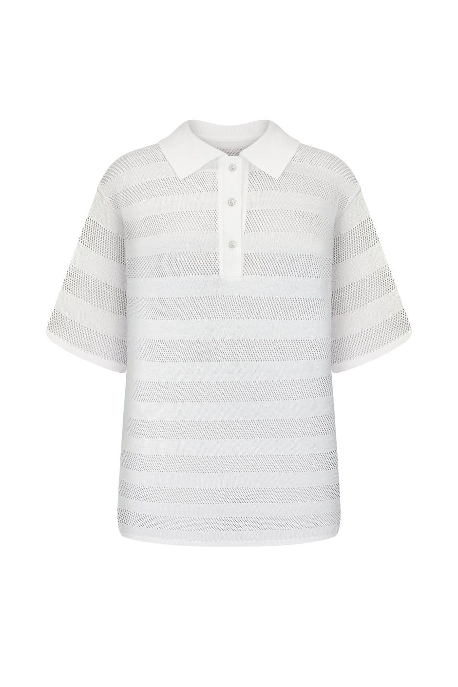 Striped white polo