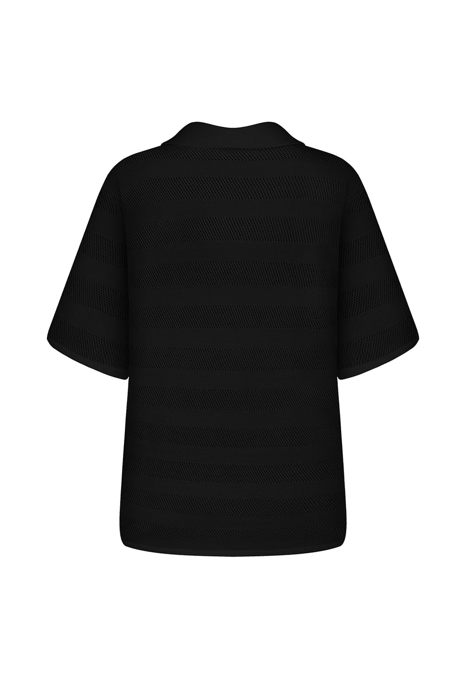 Striped black knit polo