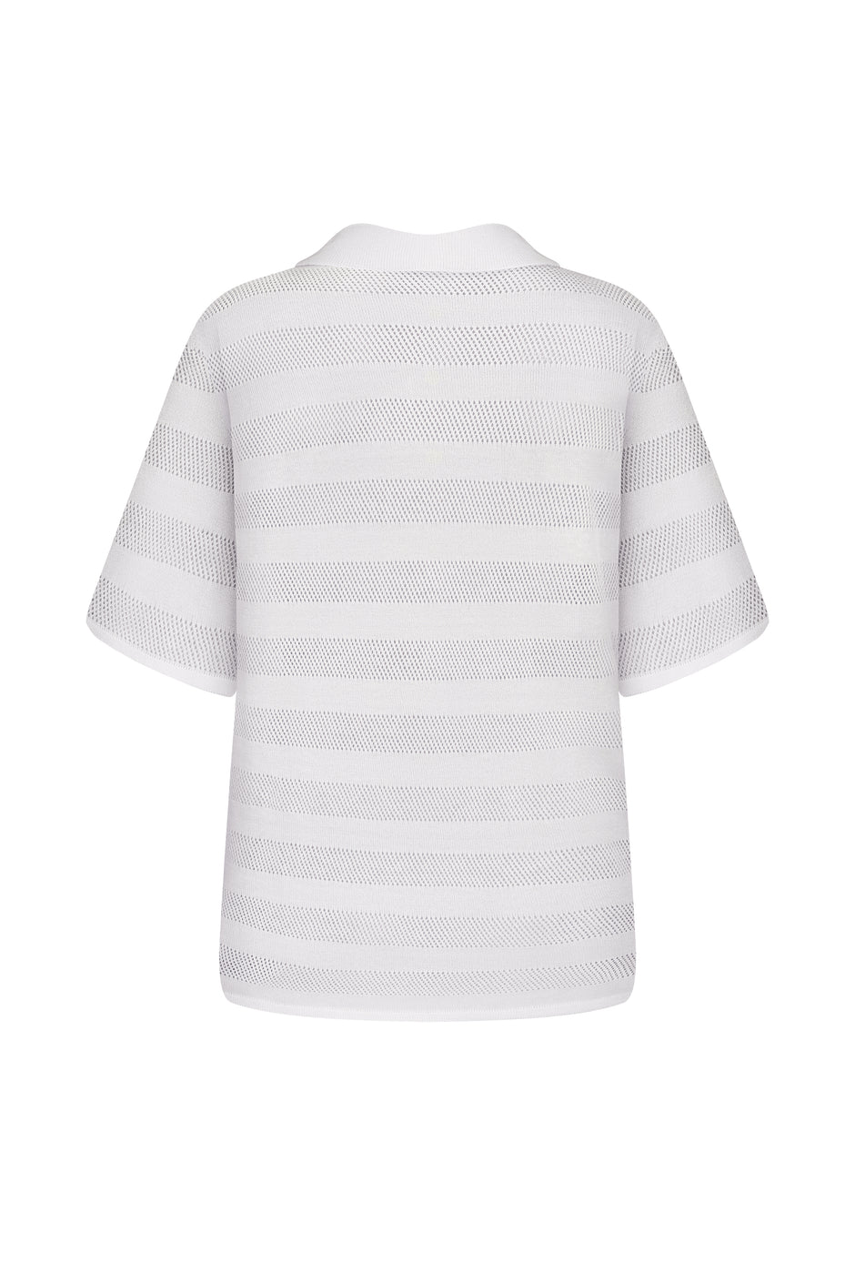Striped white polo
